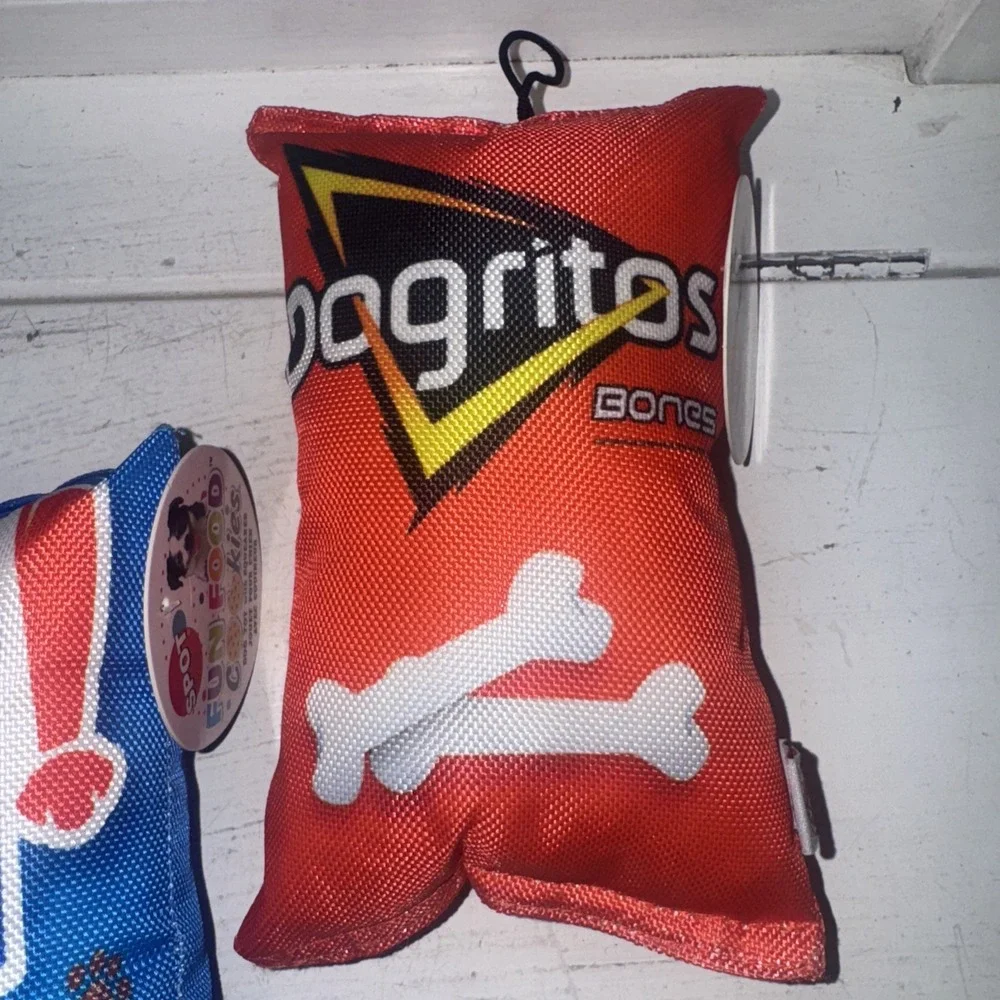 SPOT Fun Food Dogritos Red Bag Plush w/Squeaker Dog Toy 7